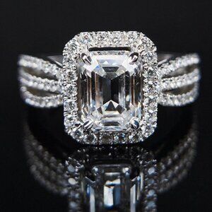 🔥Radiant Cut CZ Three Layer Stackable Silver Plated Dainty Wedding Ring, L145